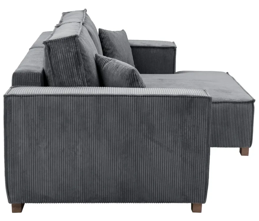 Sofa 2-Sitzer mit Auszugsbett links, Longchair rechts »Cumello«, anthrazit