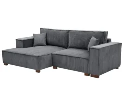 Sofa 2-Sitzer mit Auszugsbett rechts, Longchair links »Cumello«, anthrazit