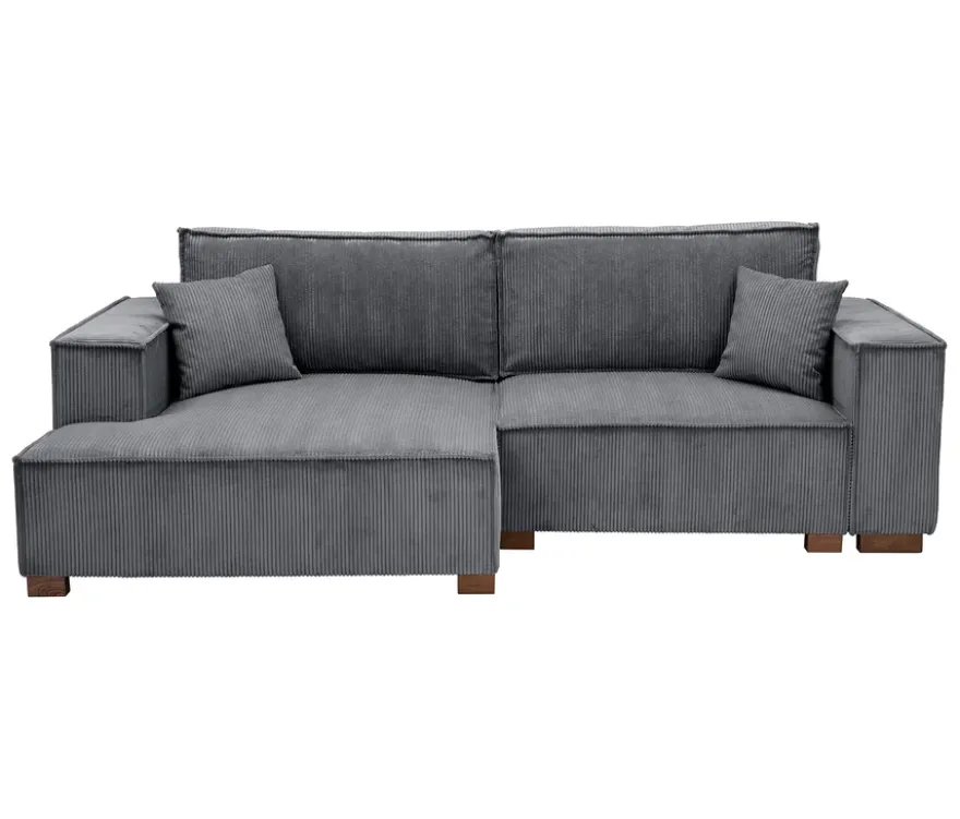 Sofa 2-Sitzer mit Auszugsbett rechts, Longchair links »Cumello«, anthrazit