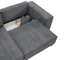Sofa 2-Sitzer mit Auszugsbett rechts, Longchair links »Cumello«, anthrazit