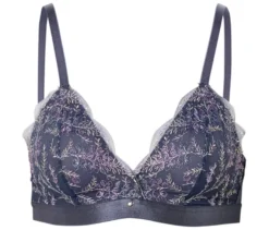 Soft-BH mit Stickerei, rauchblau