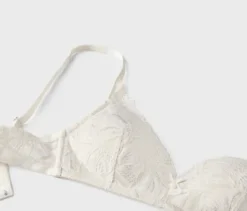 Softschalen-BH mit Spitze, creme