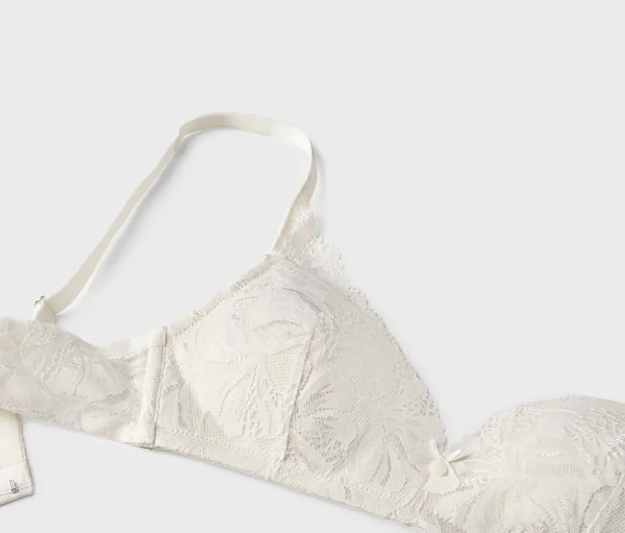 Softschalen-BH mit Spitze, creme