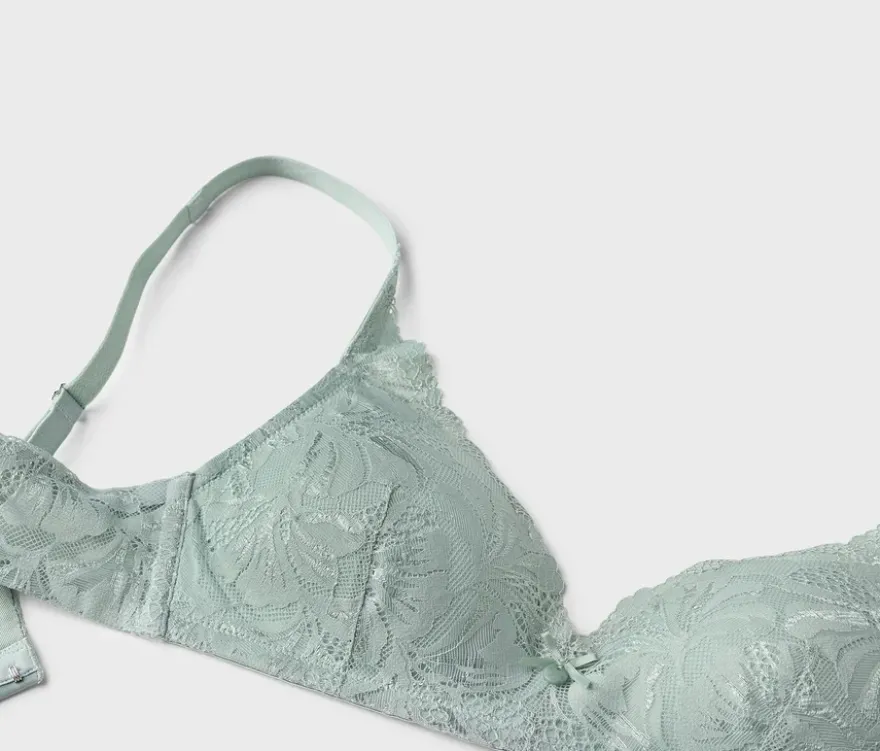 Softschalen-BH mit Spitze, jade