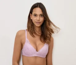 Softschalen-BH mit Spitze, rosa
