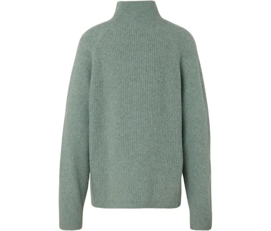 Soufflé-Yarn-Grobstrickpullover, salbei
