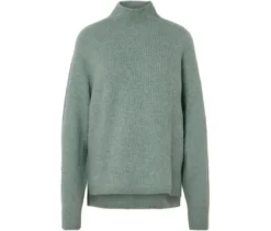 Soufflé-Yarn-Grobstrickpullover, salbei