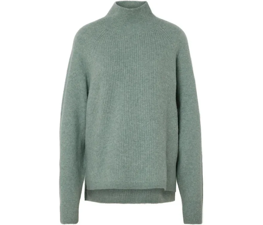 Soufflé-Yarn-Grobstrickpullover, salbei