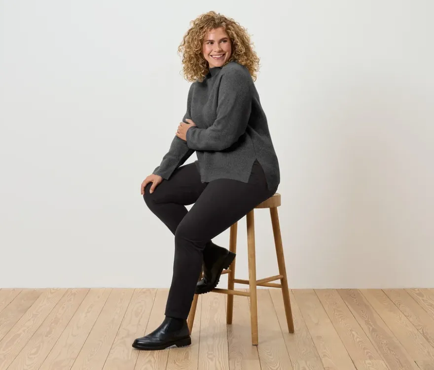 Soufflé-Yarn-Grobstrickpullover, salbei