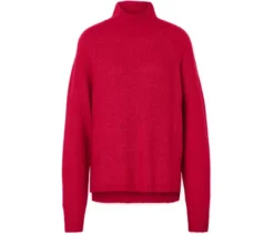 Soufflé-Yarn-Grobstrickpullover, rot