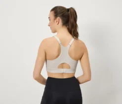 Sport-BH mit Frontreißverschluss, offwhite