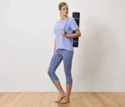 3/4-Sportleggings »ActiveSoft«, blau-lavendelfarben