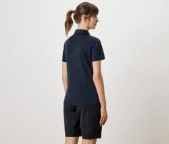 Sport-Poloshirt mit Merinowolle, navy
