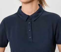 Sport-Poloshirt mit Merinowolle, navy