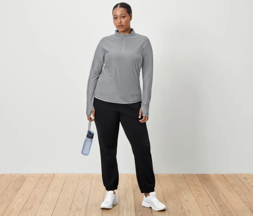 Sportshirt mit Half-Zip, grau