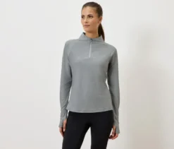 Sportshirt mit Half-Zip, grau