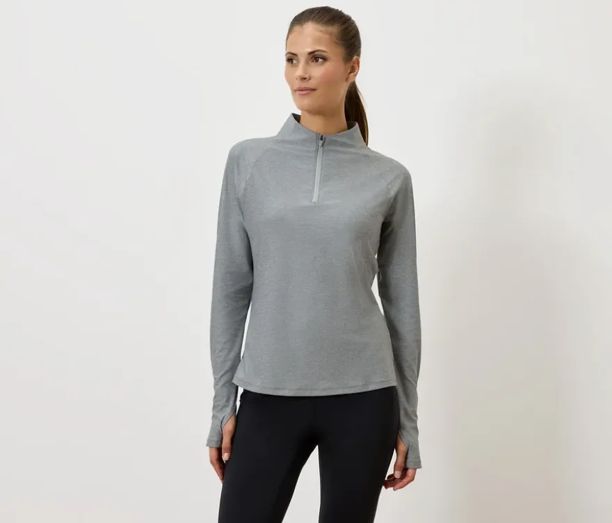 Sportshirt mit Half-Zip, grau