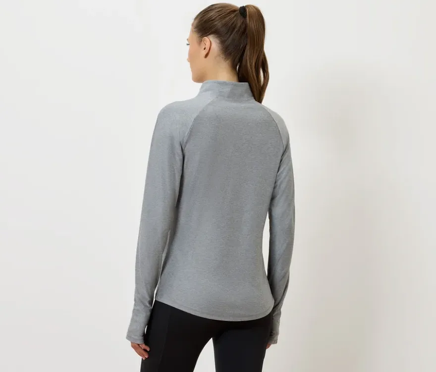 Sportshirt mit Half-Zip, grau