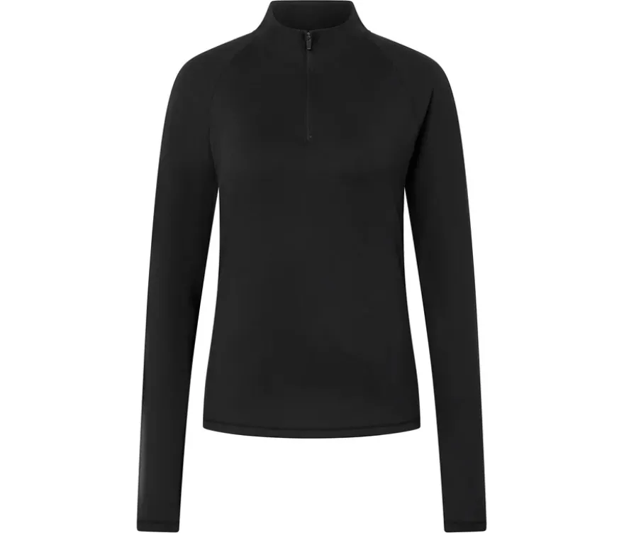 Sportshirt mit Half-Zip, schwarz