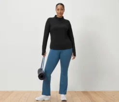 Sportshirt mit Half-Zip, schwarz