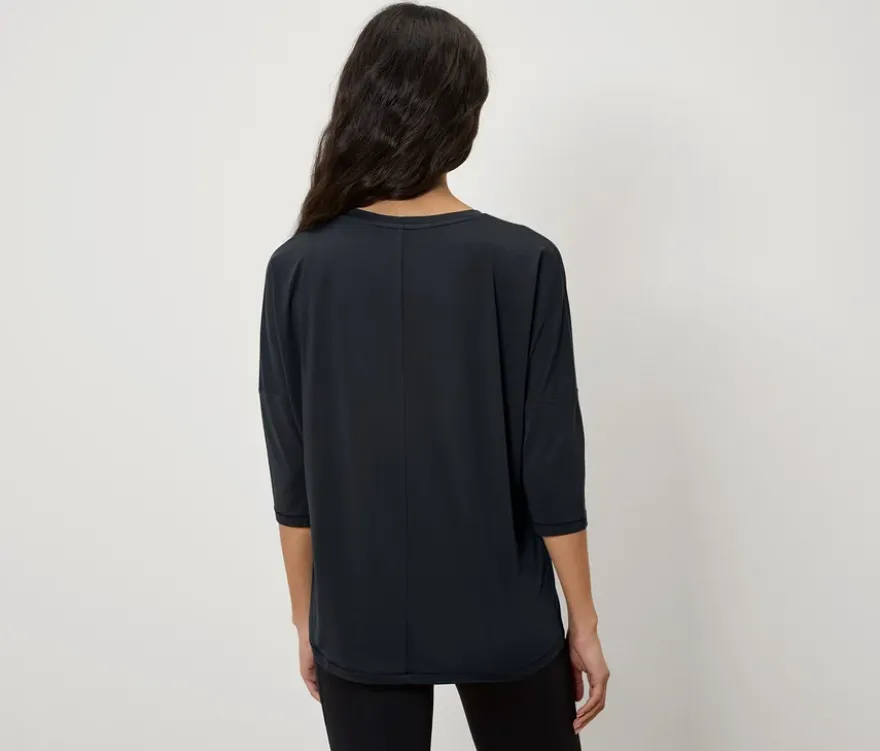 3/4-Sportshirt, schwarz