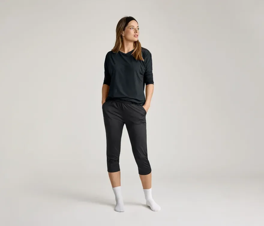 3/4-Sportshirt, schwarz