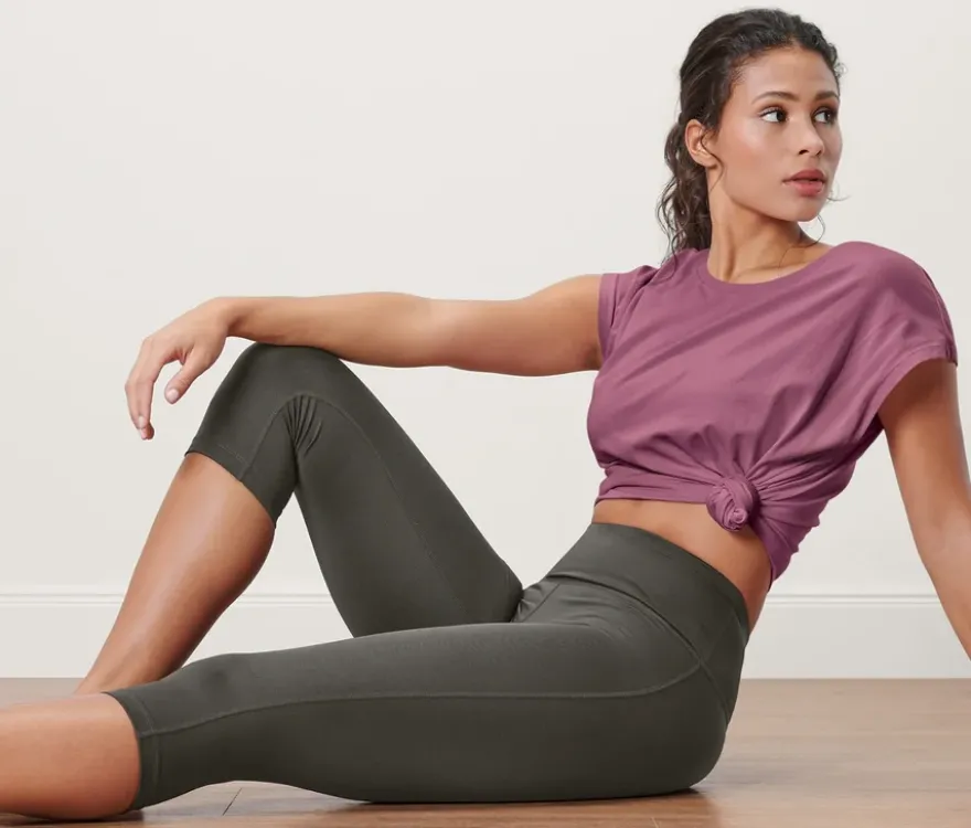 3/4-Sporttight, oliv