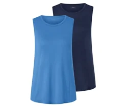2 Sport-Tops, blau und dunkelblau