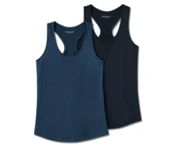 2 Sport-Tops, blau und dunkelblau