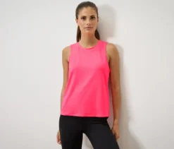 2 Sport-Tops, lila und pink