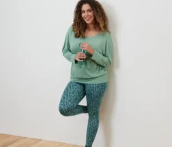 Sport-und-Yogashirt, salbeigrün