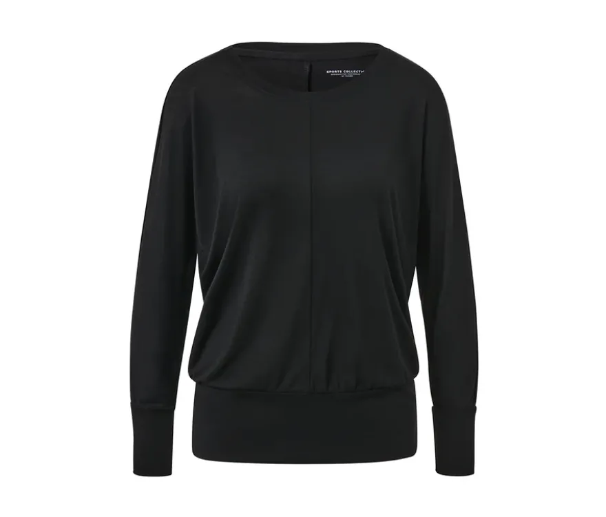 Sport-und-Yogashirt, schwarz
