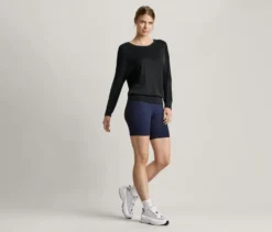 Sport-und-Yogashirt, schwarz