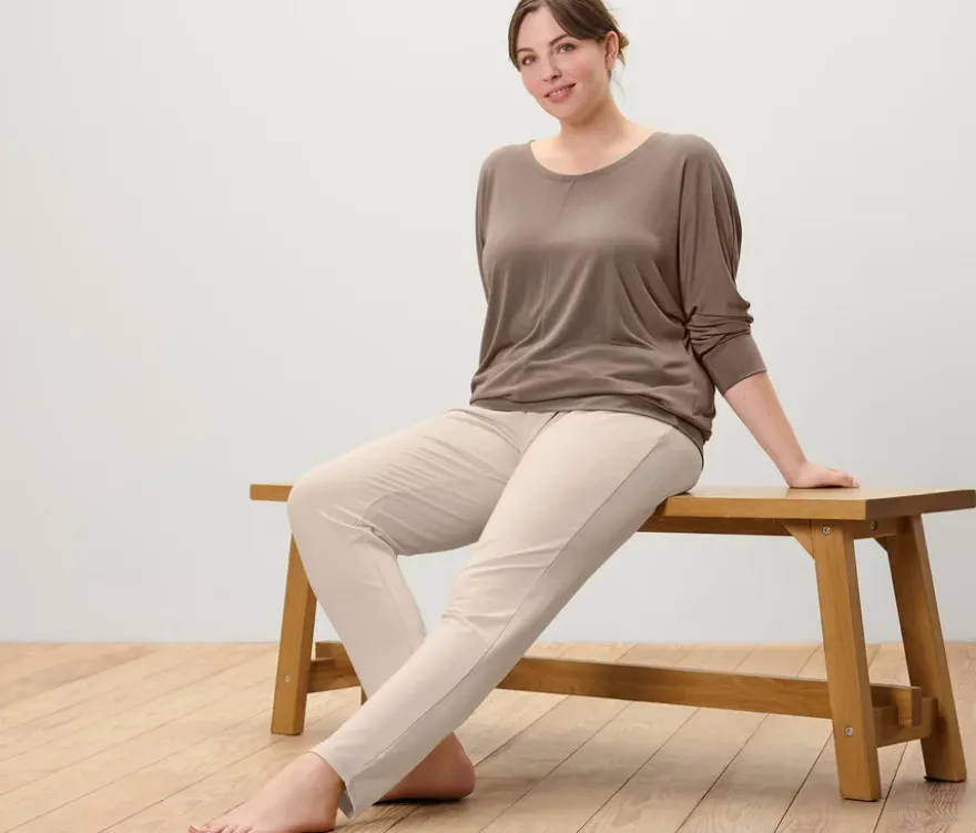 Sport-und-Yogashirt, taupe