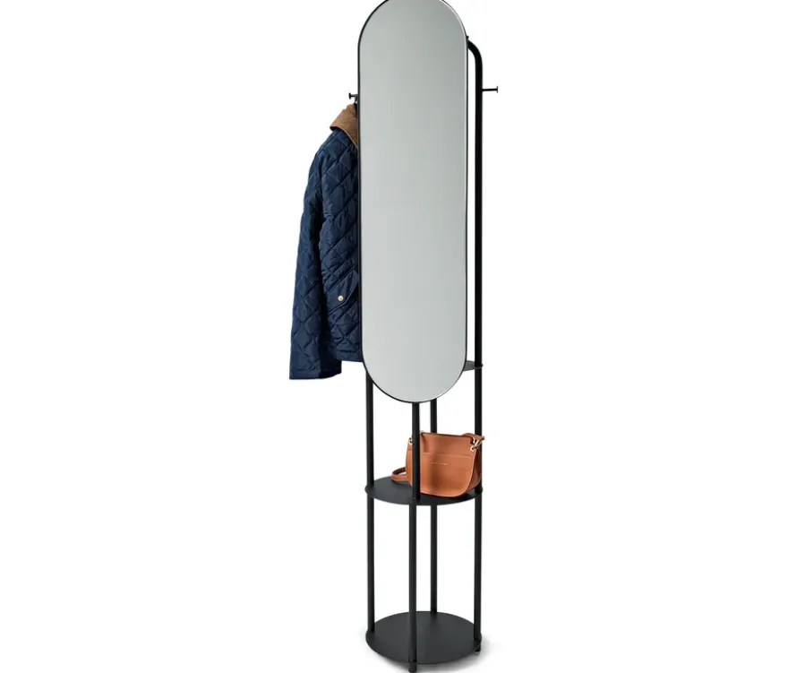 Standgarderobe mit großem Spiegel