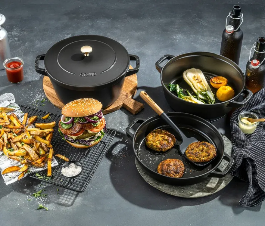 STAUB Gusseisen-Kochtopfset »Stackable«, schwarz
