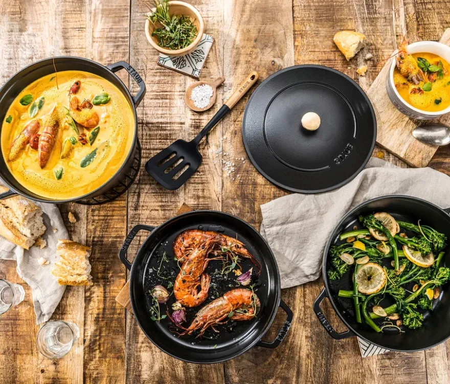 STAUB Gusseisen-Kochtopfset »Stackable«, schwarz
