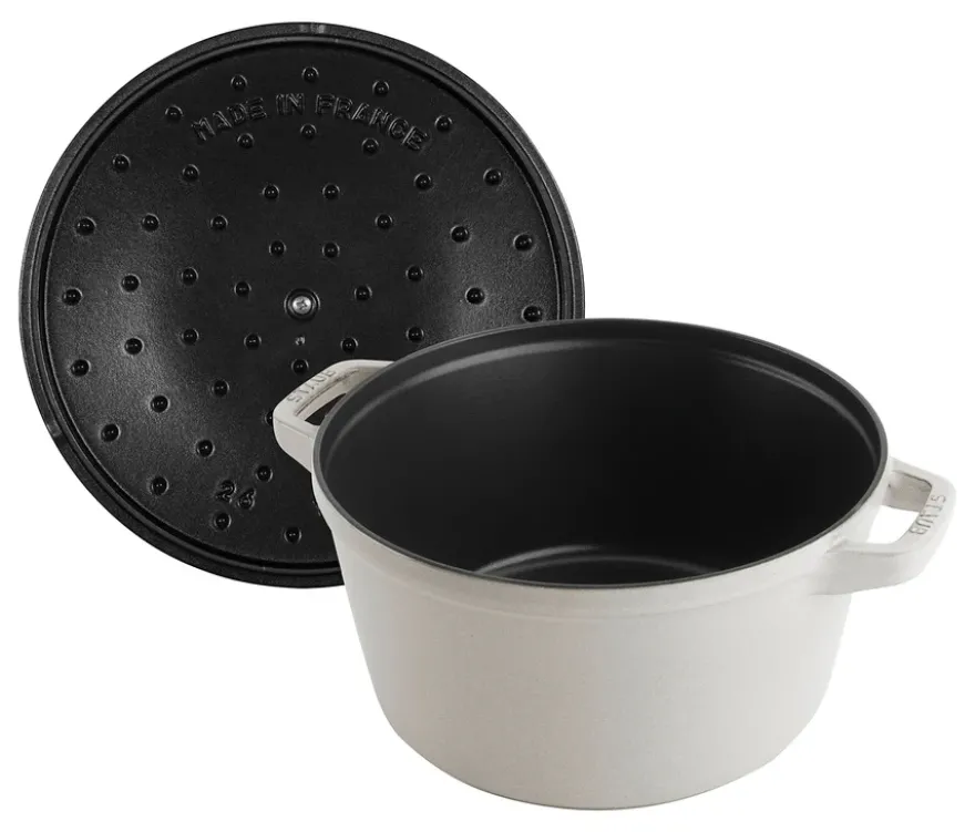 STAUB Gusseisen-Kochtopfset »Stackable«, weißer Trüffel