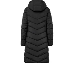 Steppmantel mit Kapuze, schwarz