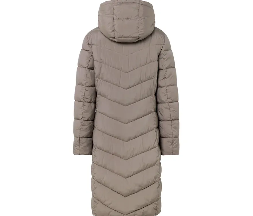 Steppmantel mit Kapuze, taupe