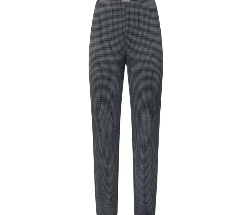 Stoffhose mit Hahnentritt-Jacquard