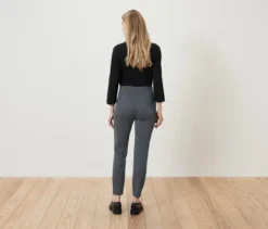 Stoffhose mit Hahnentritt-Jacquard