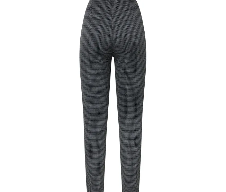 Stoffhose mit Hahnentritt-Jacquard