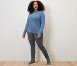 Stoffhose mit Hahnentritt-Jacquard
