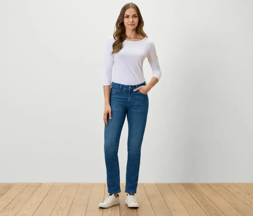 Straight Jeans – Fit »Kira«, mid blue