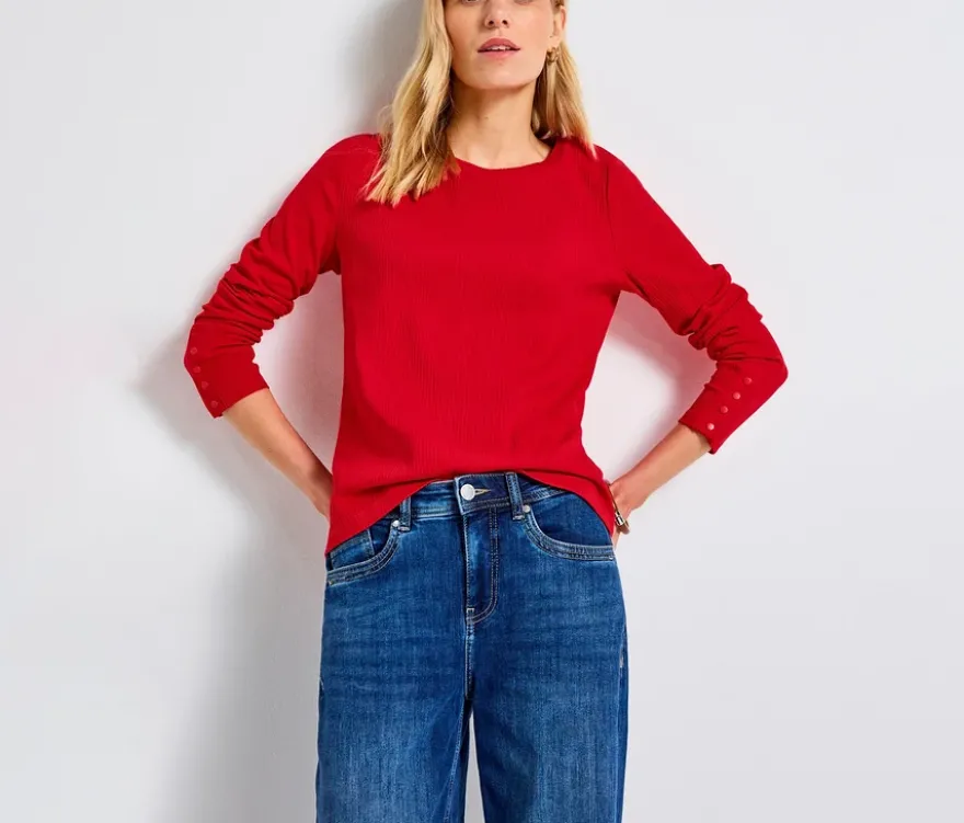 Street One Rippshirt, rot