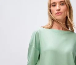 Street One T-Shirt mit Rippdetail, salbeigrün