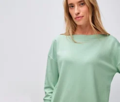 Street One T-Shirt mit Rippdetail, salbeigrün