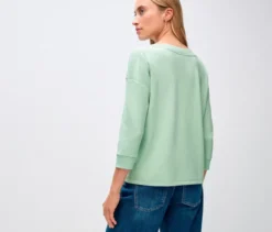 Street One T-Shirt mit Rippdetail, salbeigrün