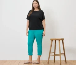 7/8-Stretchhose, azurblau